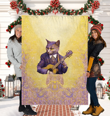 Close-Up of Gentleman Cat in a Suit on Blanket.