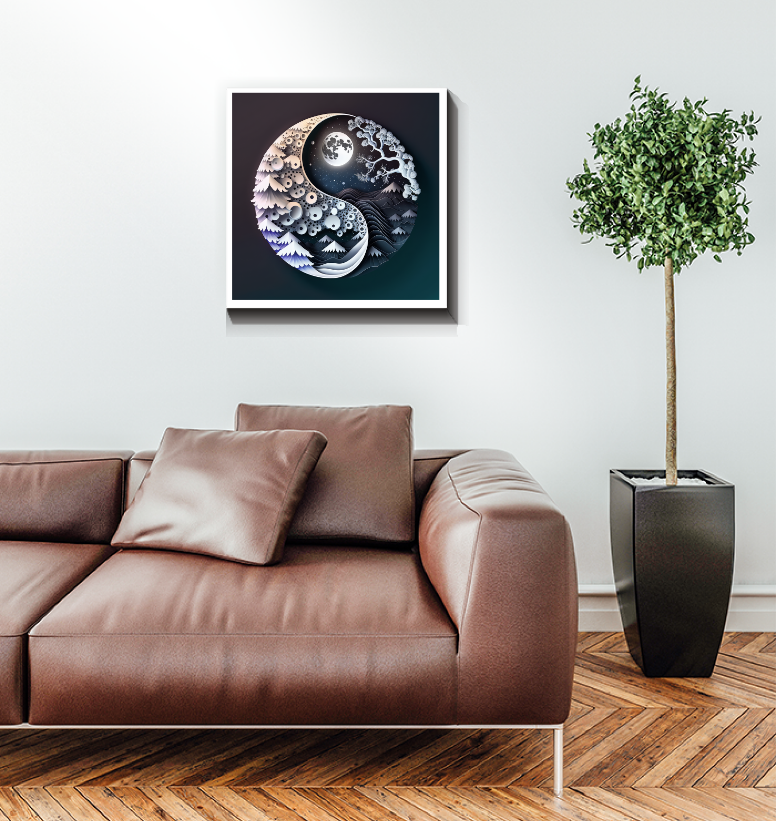 Canvas art featuring wild beasts and tame creatures side by side.