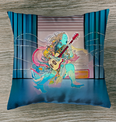 Groovy Garden Indoor Pillow showcasing colorful floral patterns.