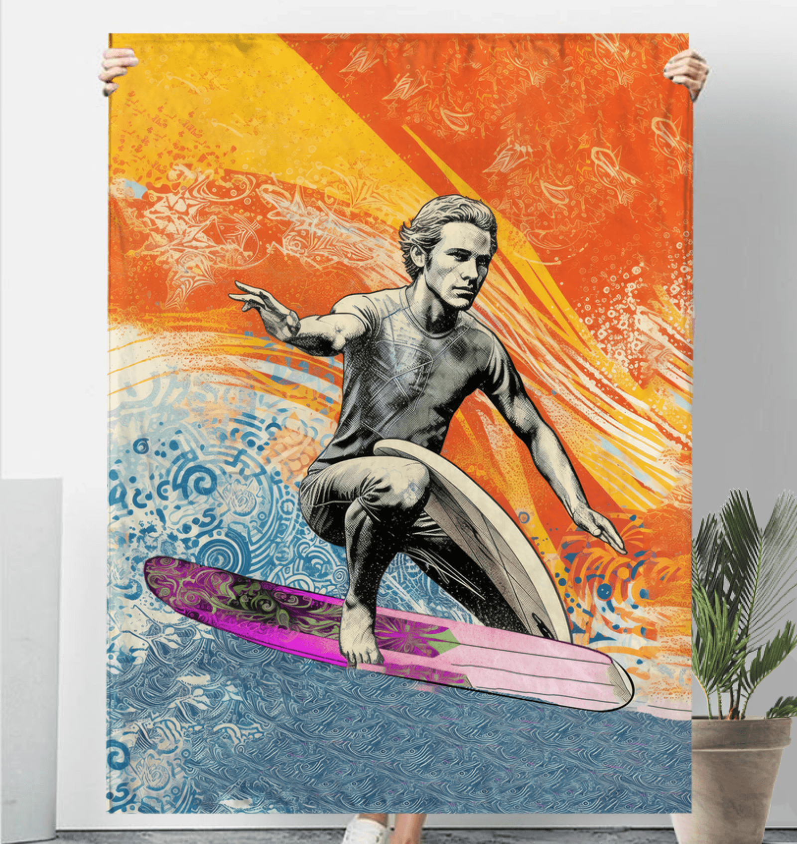 Surfing Expedition Fleece Throw - Beyond T-shirts