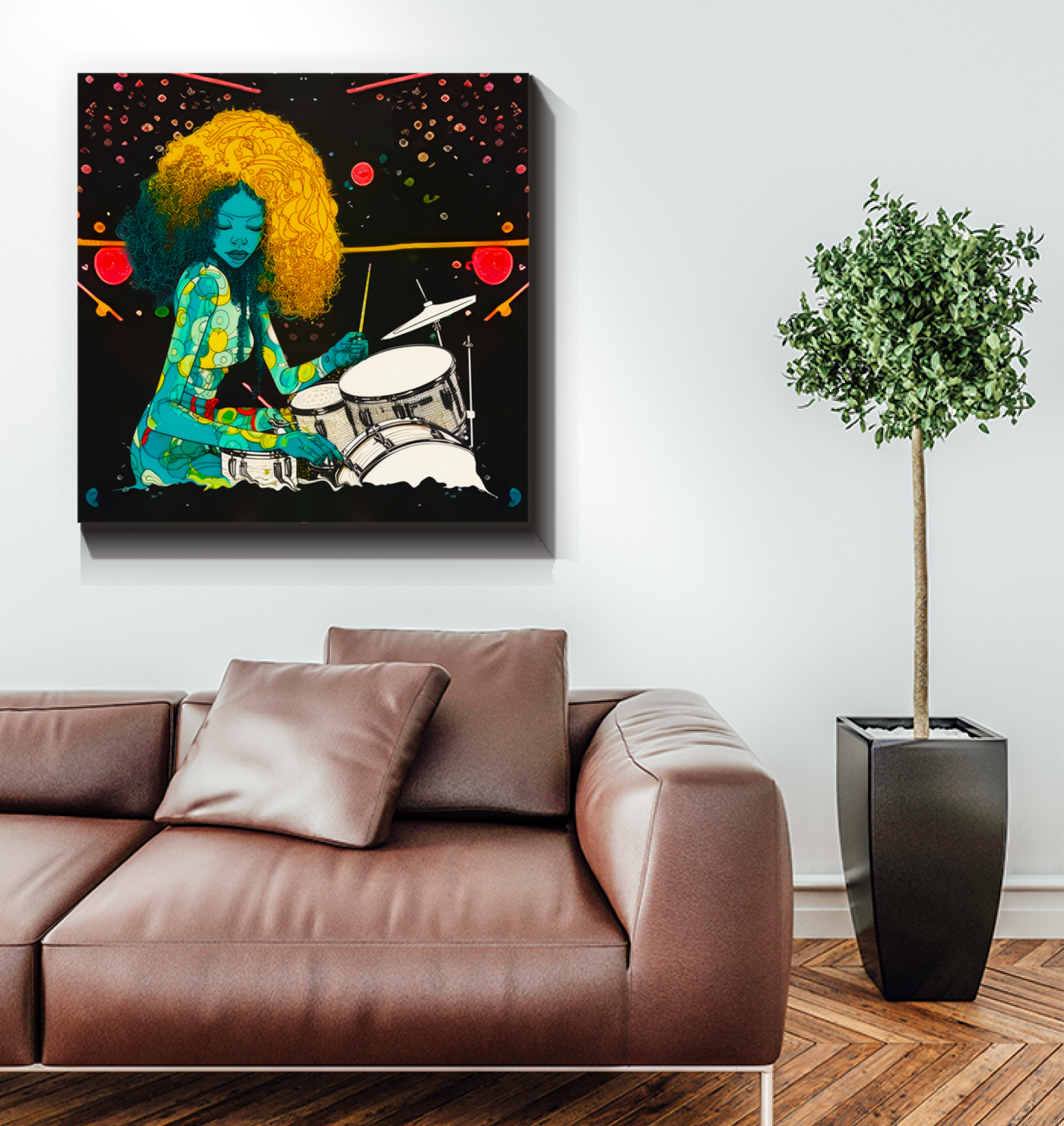 Melodic Symphony printed canvas blending art with music.