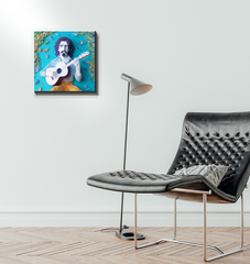 Abstract Origami Coastal Scene Canvas for Sophisticated Home Styling