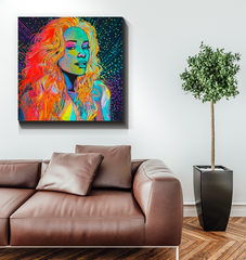 Artistic representation of begonias on wrapped canvas