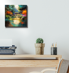 Snowy Peaks Landscape Wrapped Canvas