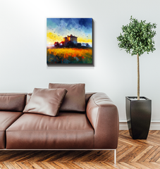 Starry Night Over the Canyon Wrapped Canvas