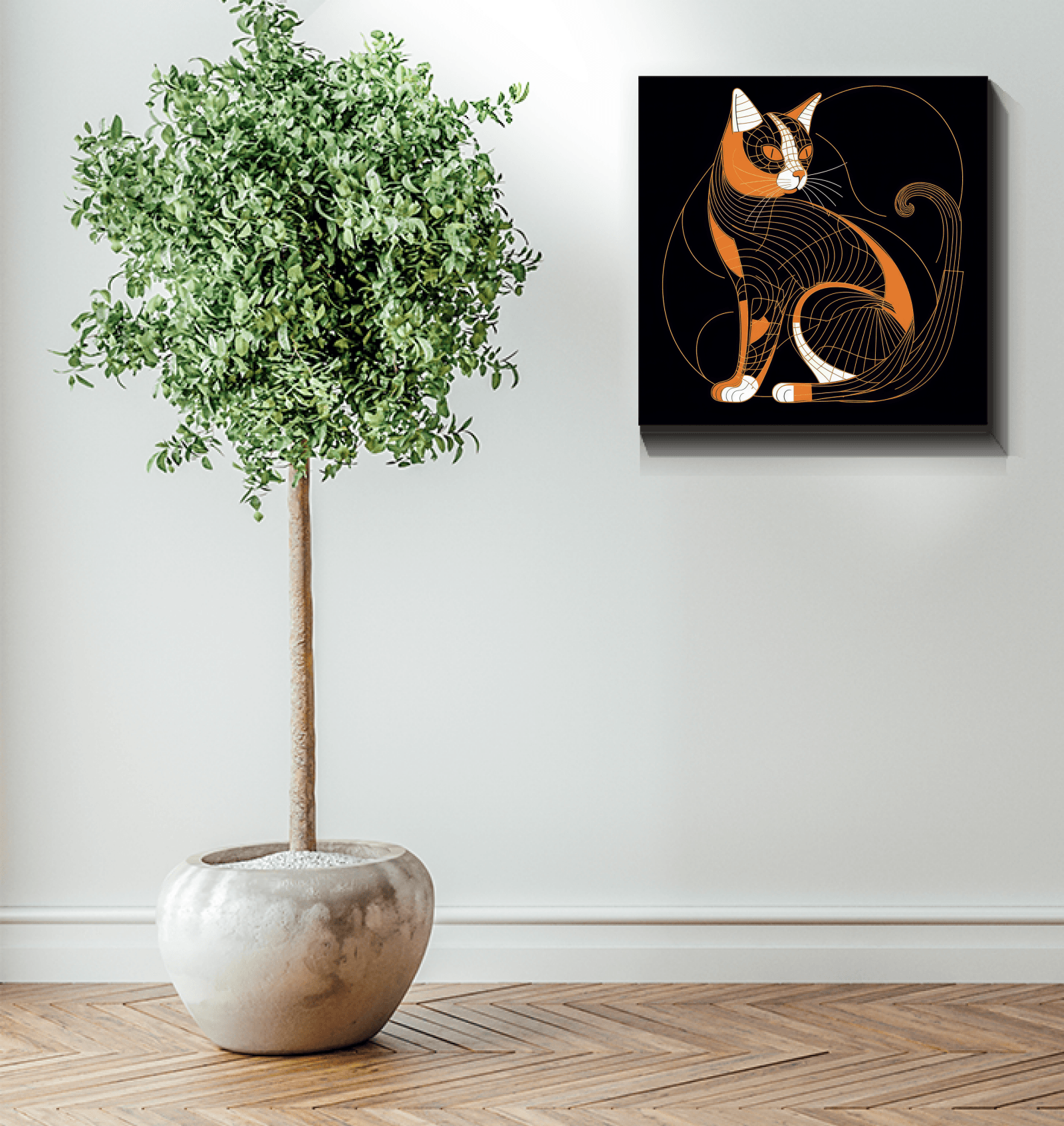 Elegant Cat Forest Prowl Canvas - Beyond T-shirts