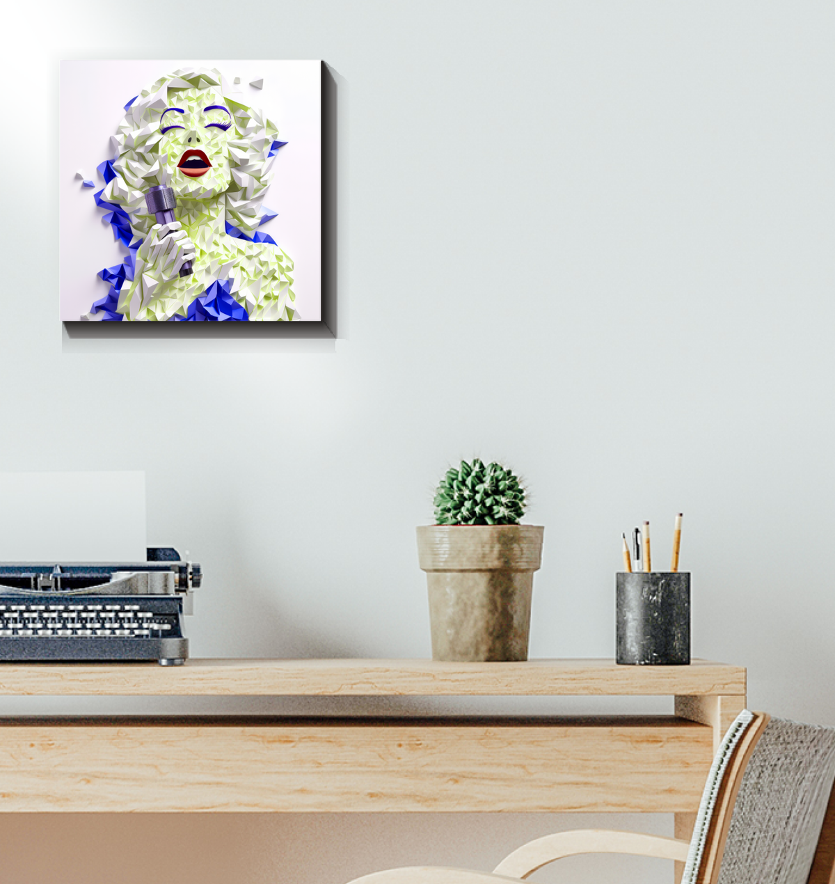 Whirling Dervish paper art on canvas showcasing intricate design for home decor.