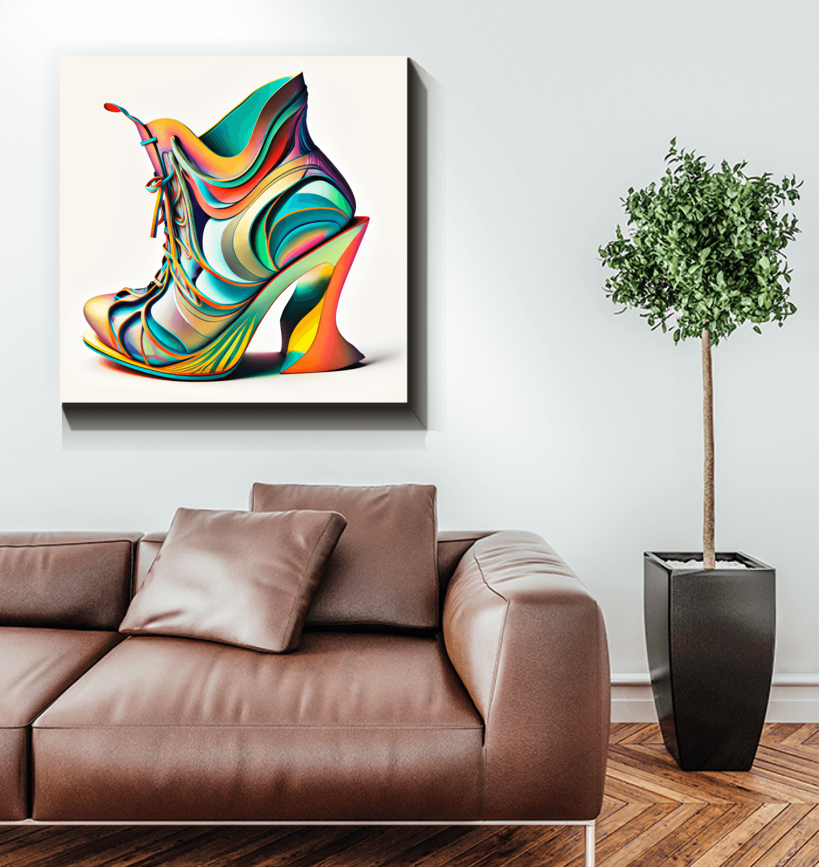 Elevated Steps - Futuristic Shoe Wrapped Canvas - Beyond T-shirts