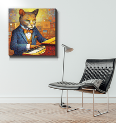 Cat's Dreamy Moonlight Wrapped Canvas