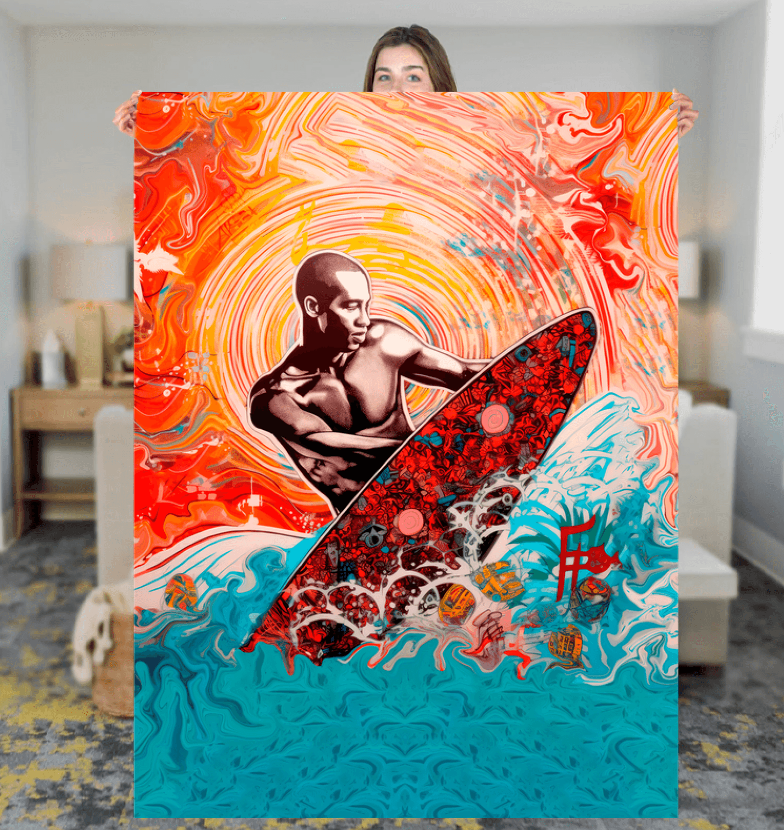 Surfing Spirit Sherpa Blanket - Beyond T-shirts