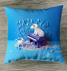 Indoor pillow with Kirigami Lattice Garden design.