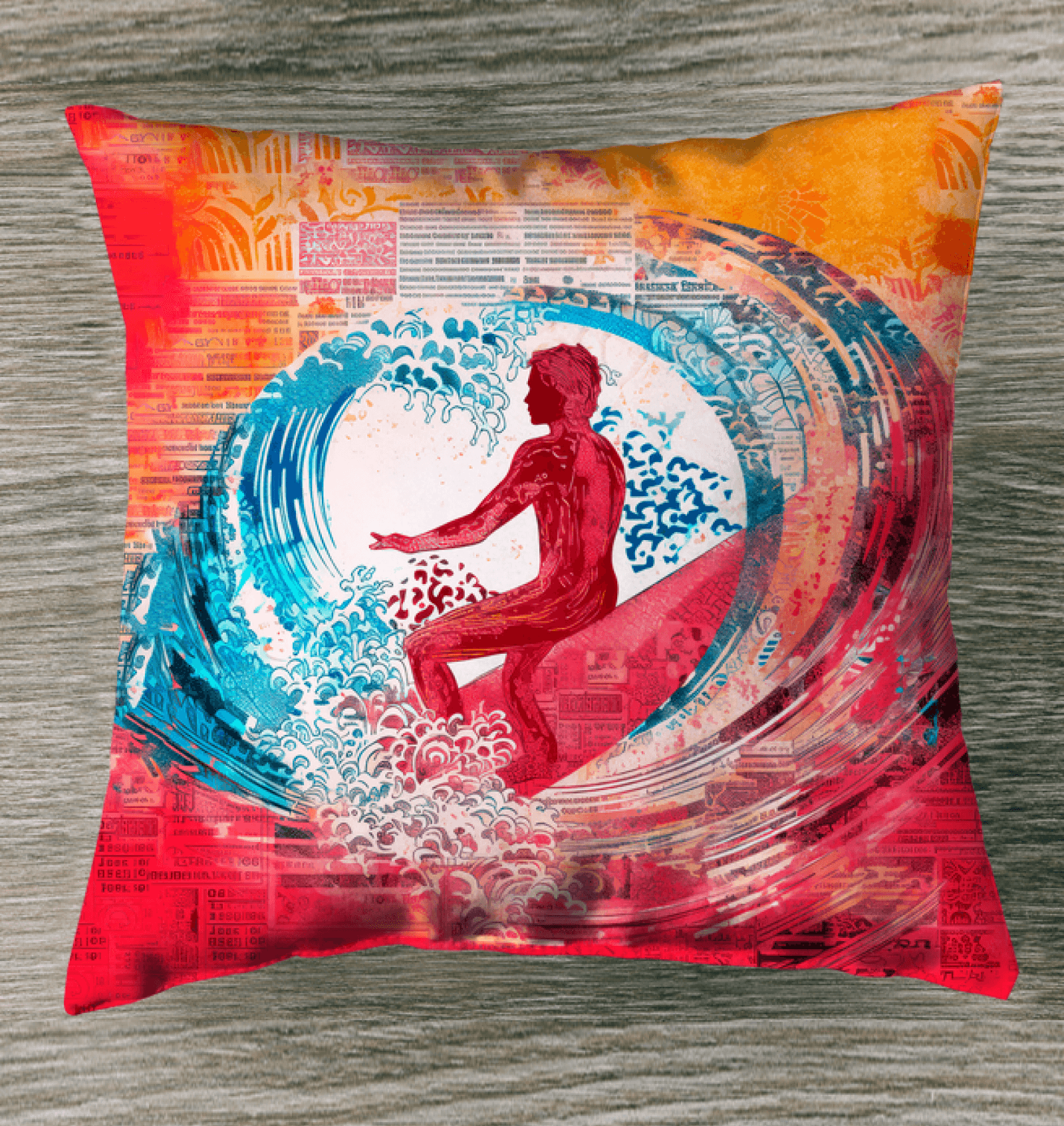 Surfing Comfort Patio Pillow - Beyond T-shirts