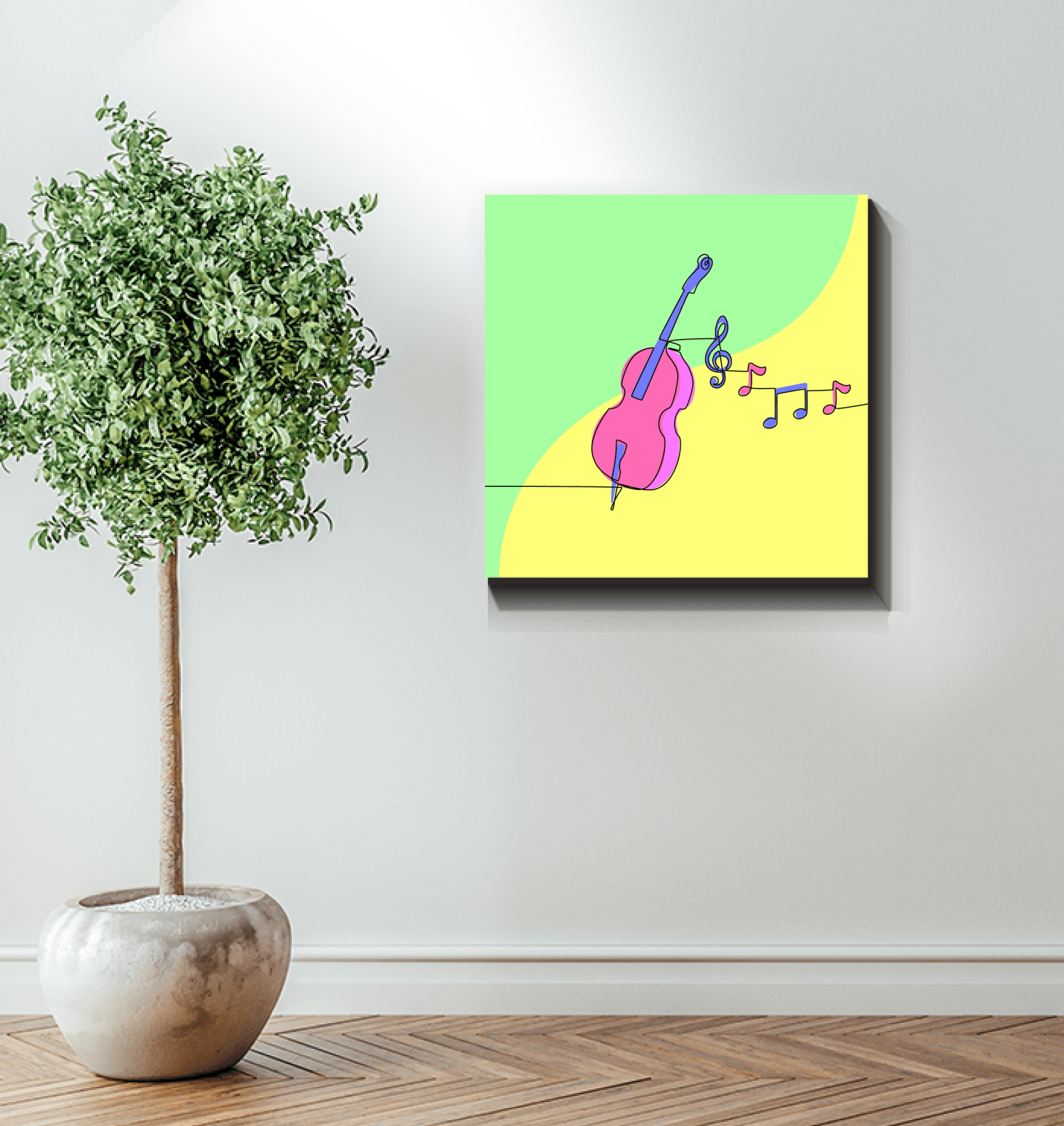 Violin Line Art 1 Wrapped Canvas - Beyond T-shirts