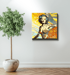 Surfing 5 28 Canvas showcased on wall