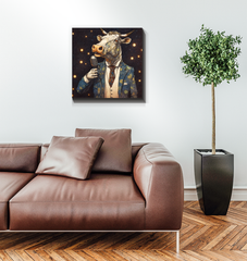 Cow's Whimsical Meadow Wrapped Canvas