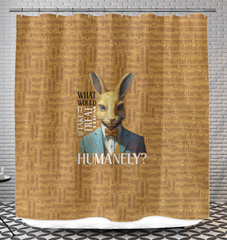 Cute Bunny Print Shower Curtain - Coastal Bathroom Theme.