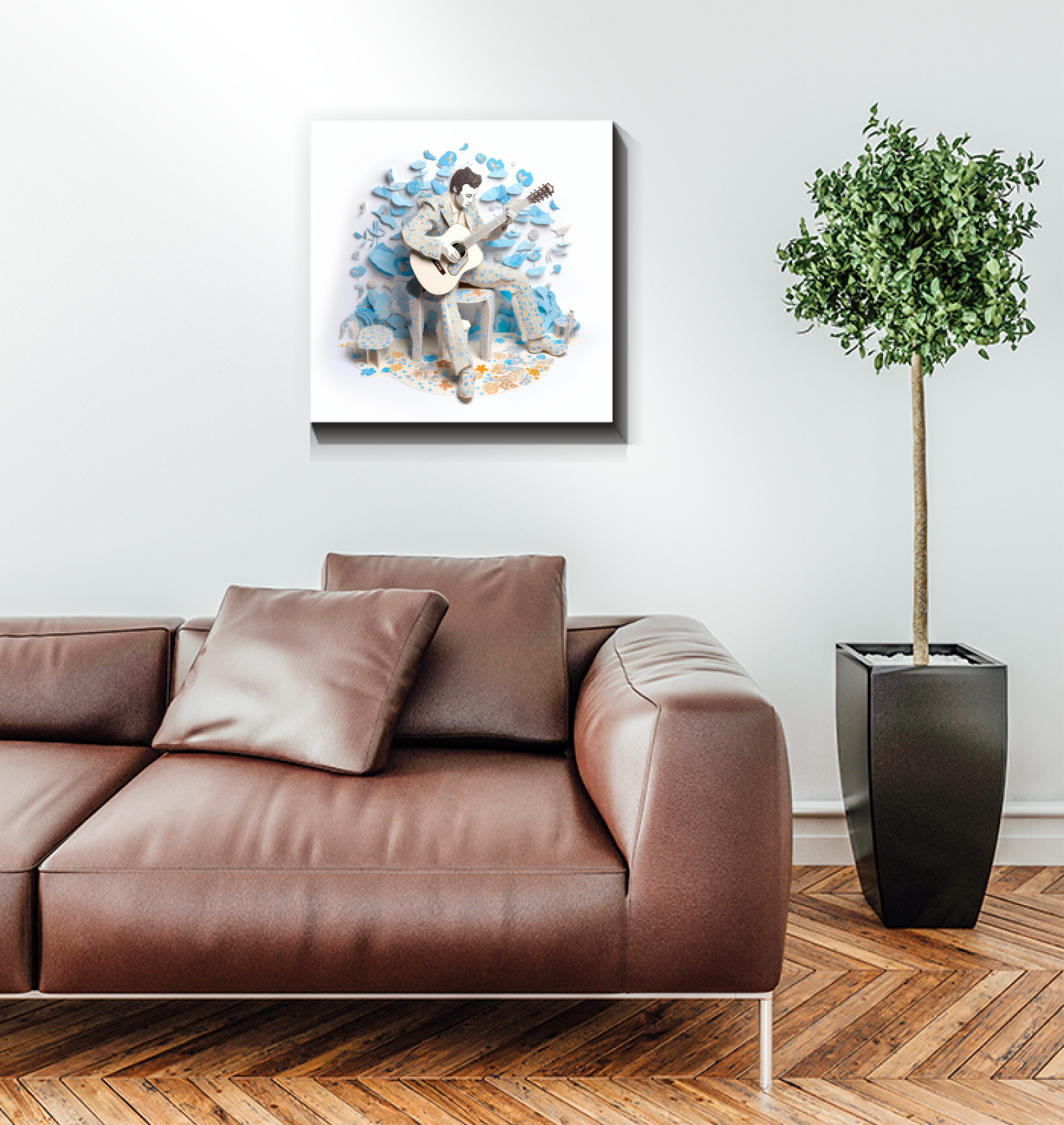 Contemporary Feather Design Wrapped Canvas