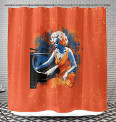 Elegant Rhythms Bathroom Curtain - Beyond T-shirts
