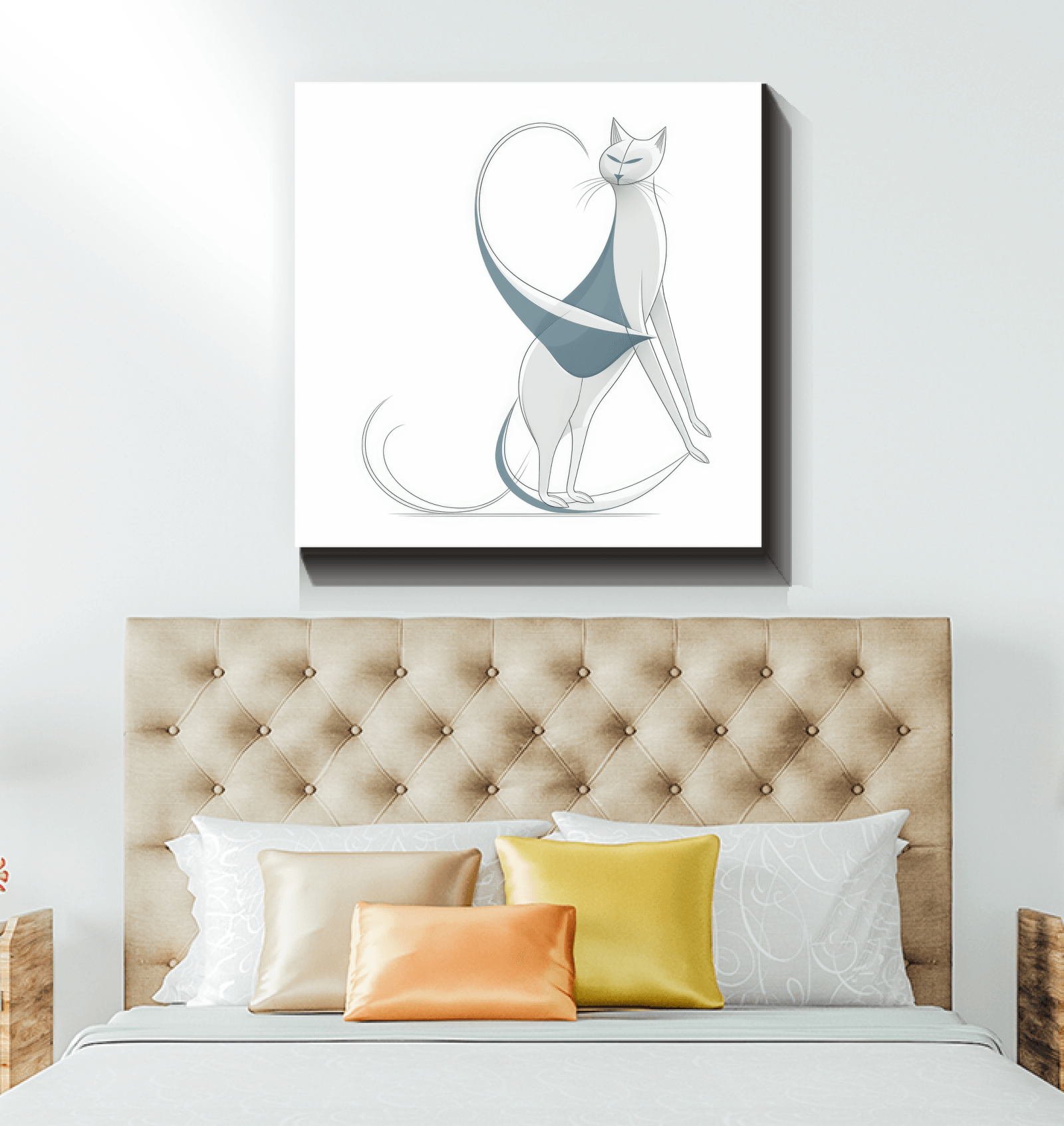 Graceful Cat Window Gaze Canvas - Beyond T-shirts