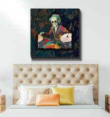 Modern decor with Rhythmic Resonance canvas art.