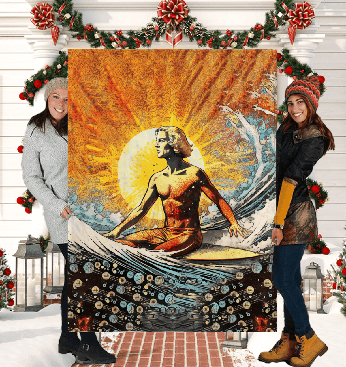 Surfing Serenity Fleece Throw - Beyond T-shirts