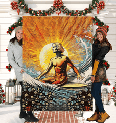 Surfing Serenity Fleece Throw - Beyond T-shirts