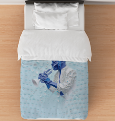 Elegant Folding Serenity Duvet Cover displayed on a neatly made bed, highlighting its tranquil design.