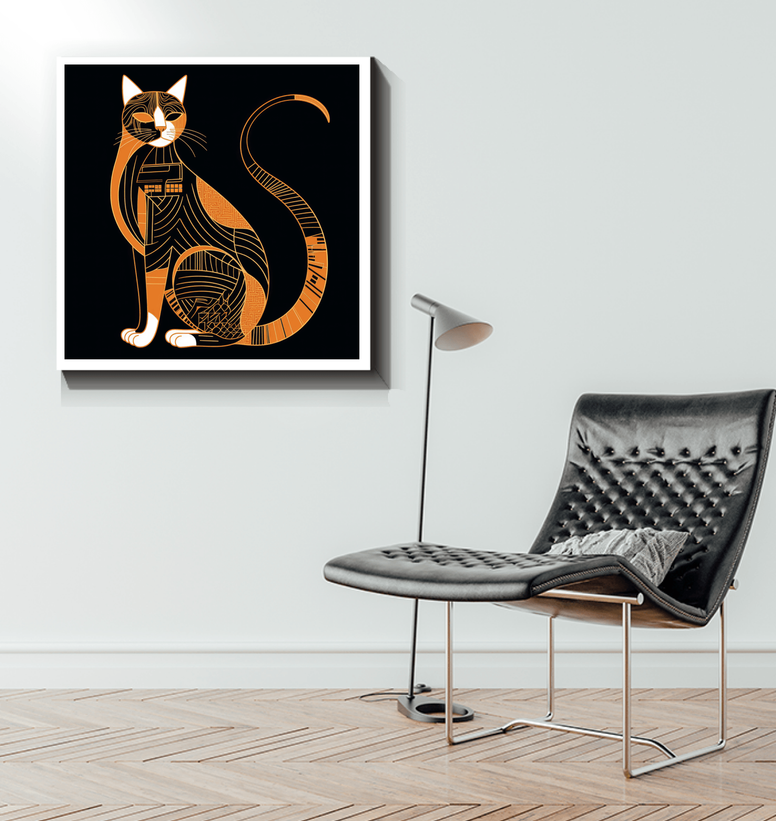 Majestic Feline Silhouette Canvas - Beyond T-shirts