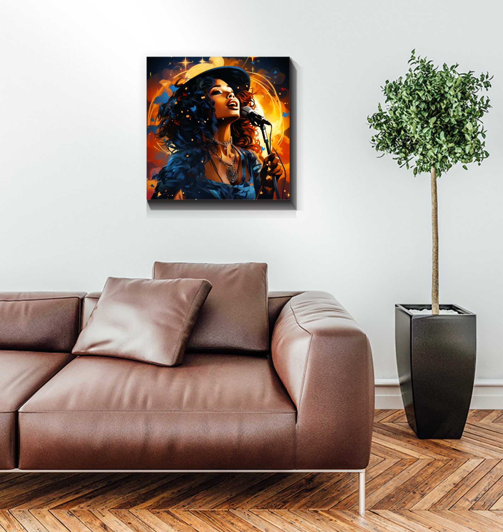 Jazzy Vibes Saxophone And Jazz Notes Canvas