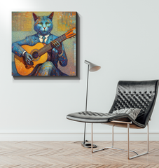 Playful Pawprints Cat Wrapped Canvas