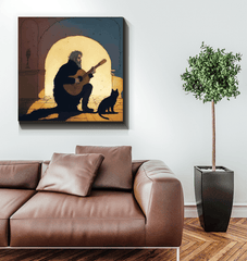 SurArt 72 Wrapped Canvas in a hallway gallery, complementing other artworks with its presence.
