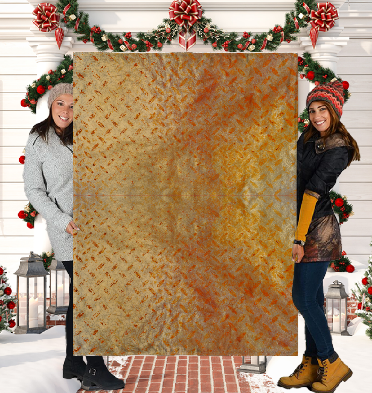 Chenille Circuit Texture Sherpa Blanket