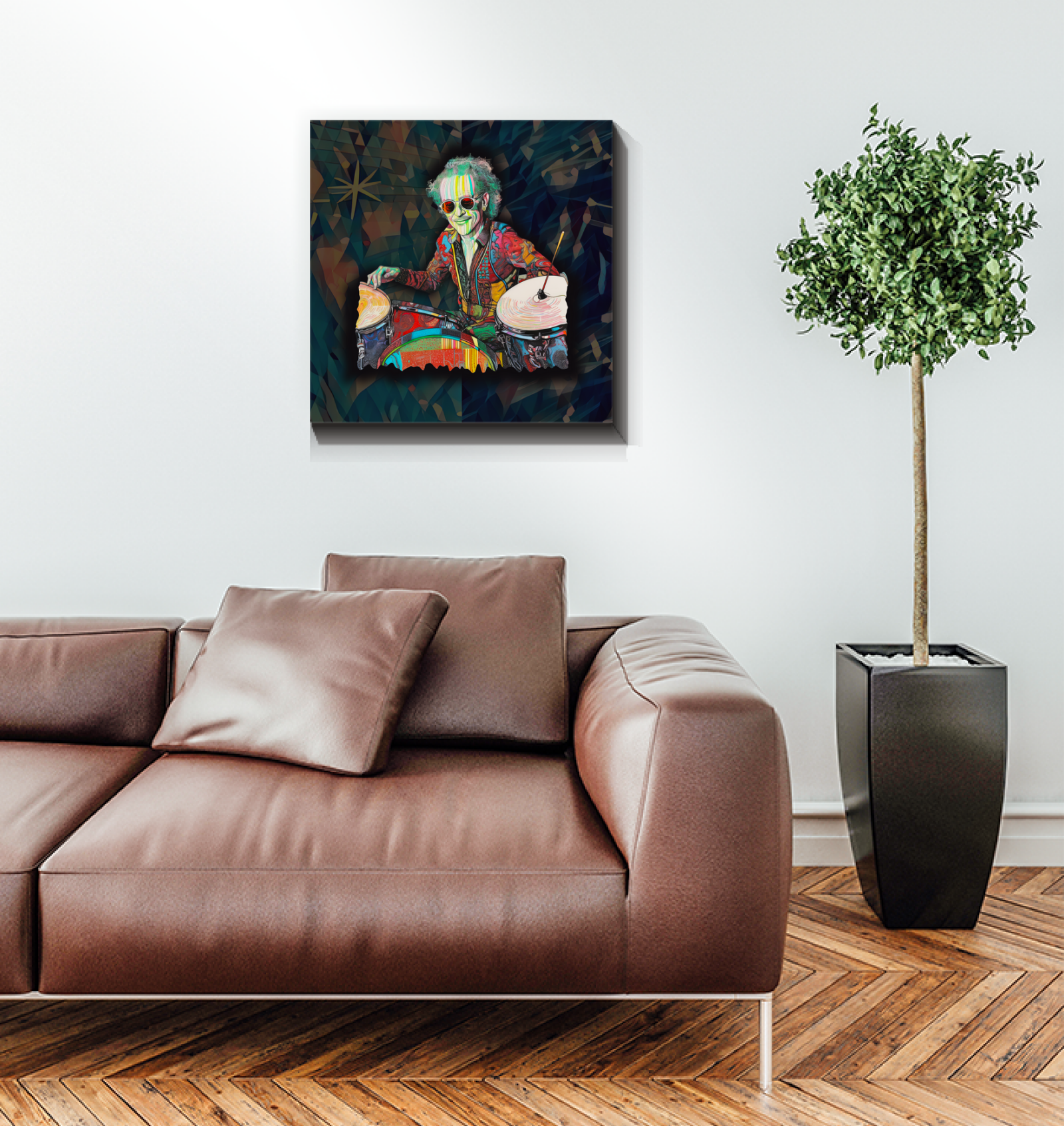 Rhythmic Resonance wall canvas with dynamic design.