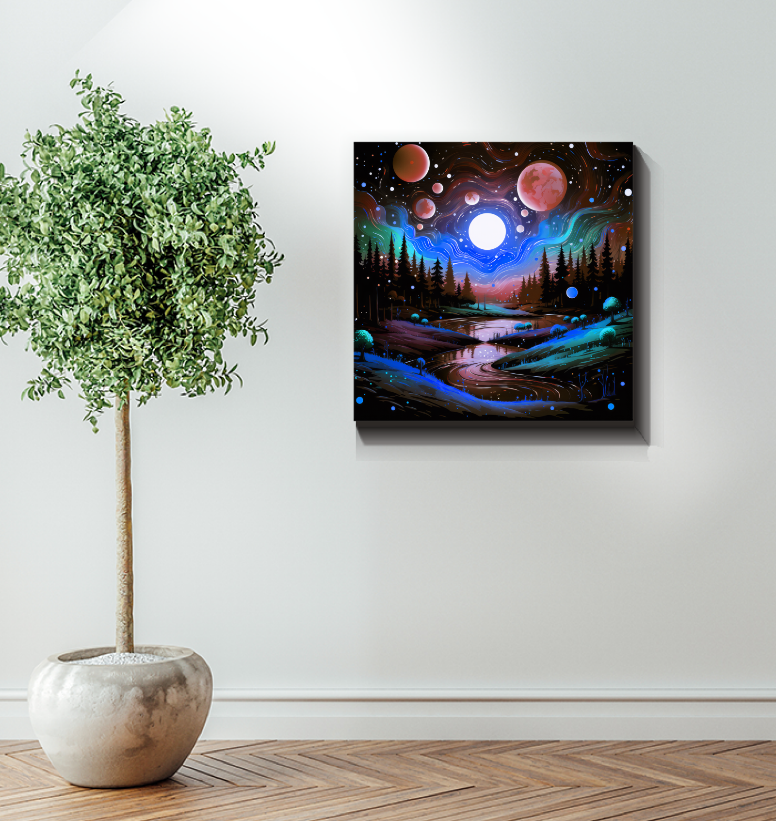 Lustrous Lakeside Lake Landscape Canvas