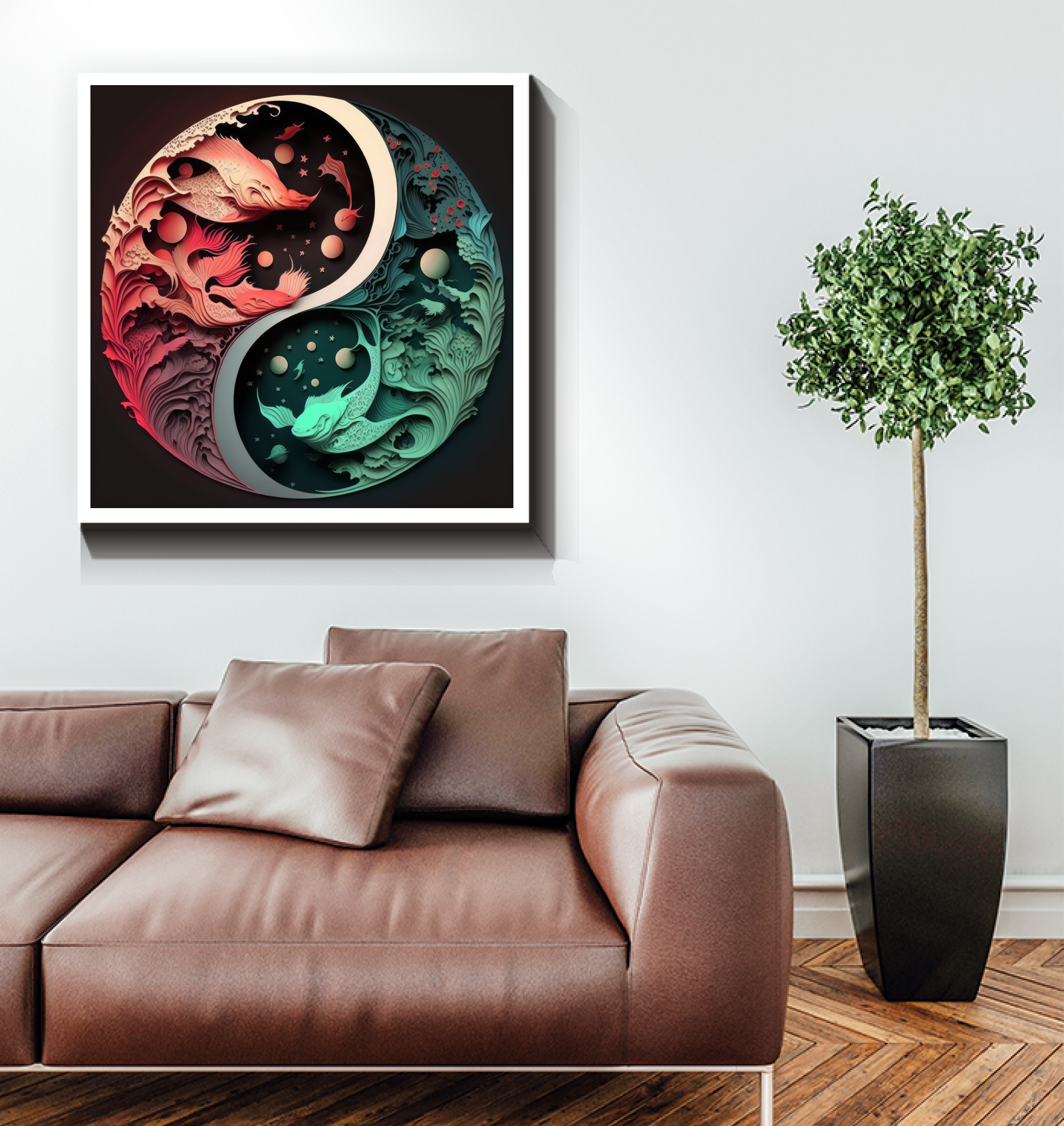 Elegant wrapped canvas with rhythmic abstract Pulse and Pause.