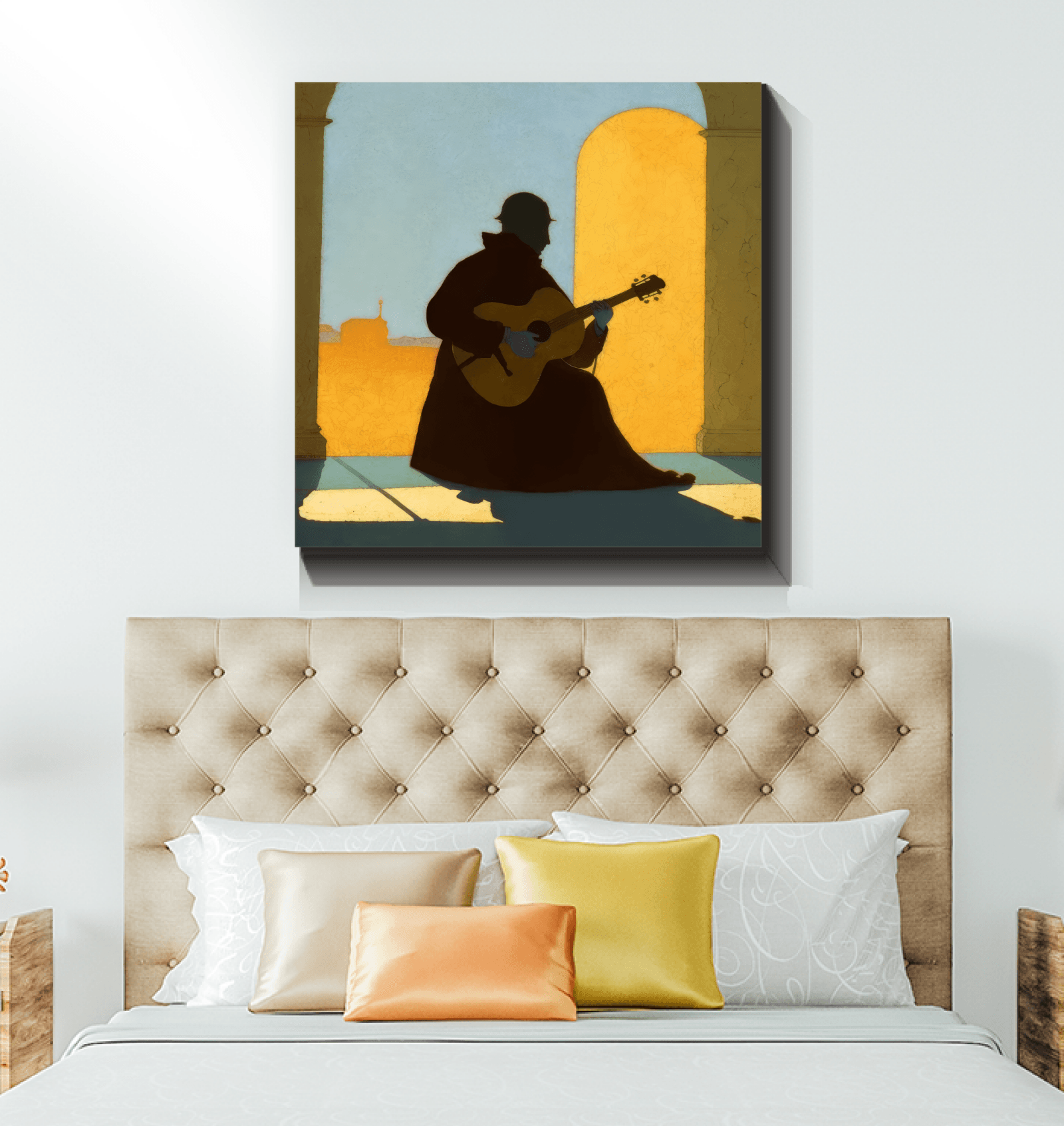 Sitar Serenade Canvas Art - Beyond T-shirts