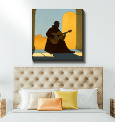 Sitar Serenade Canvas Art - Beyond T-shirts