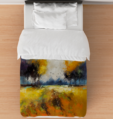 Serene Sunset Landscape Duvet Cover