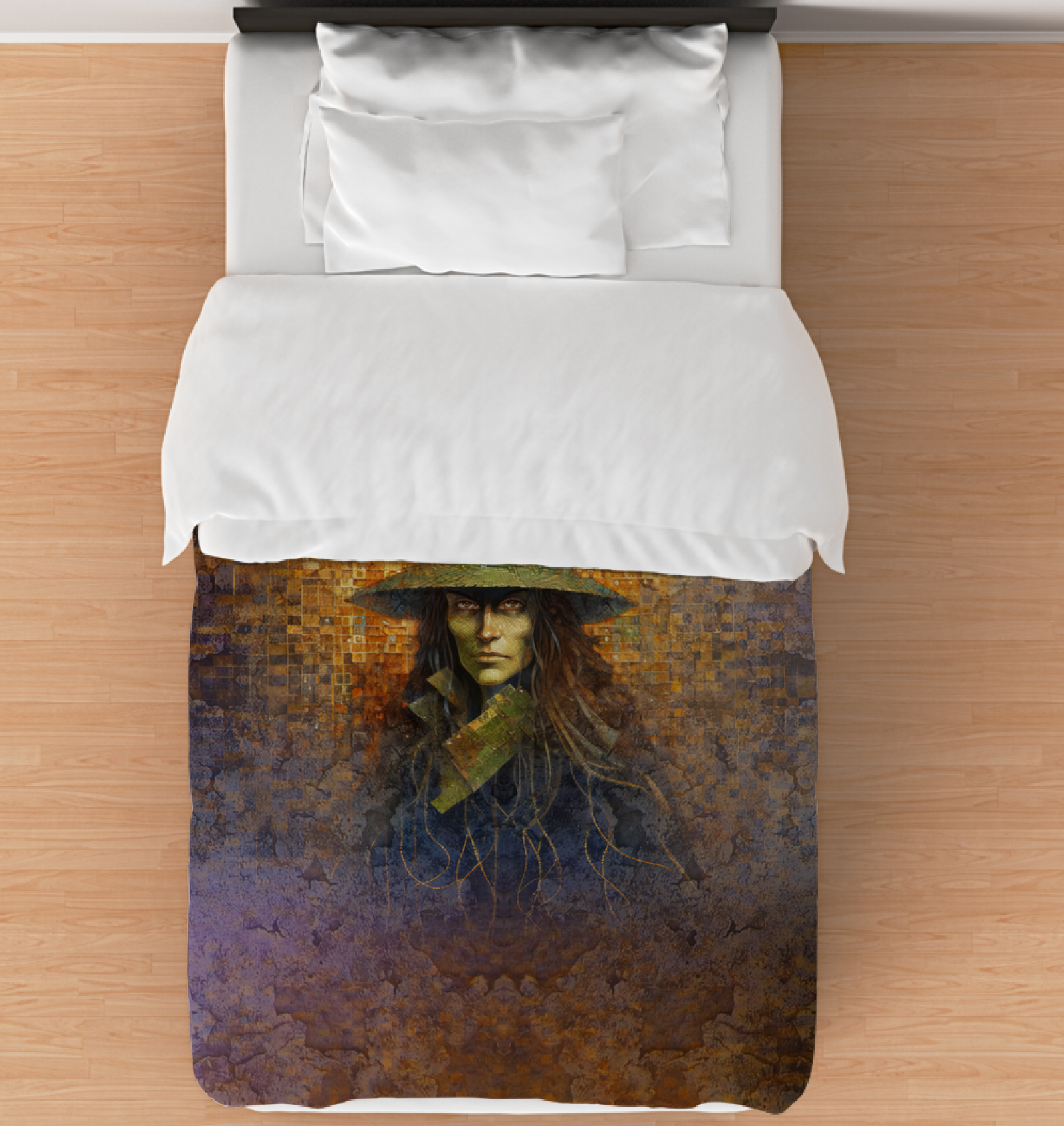 Whispering Sands Comforter on a neatly made bed