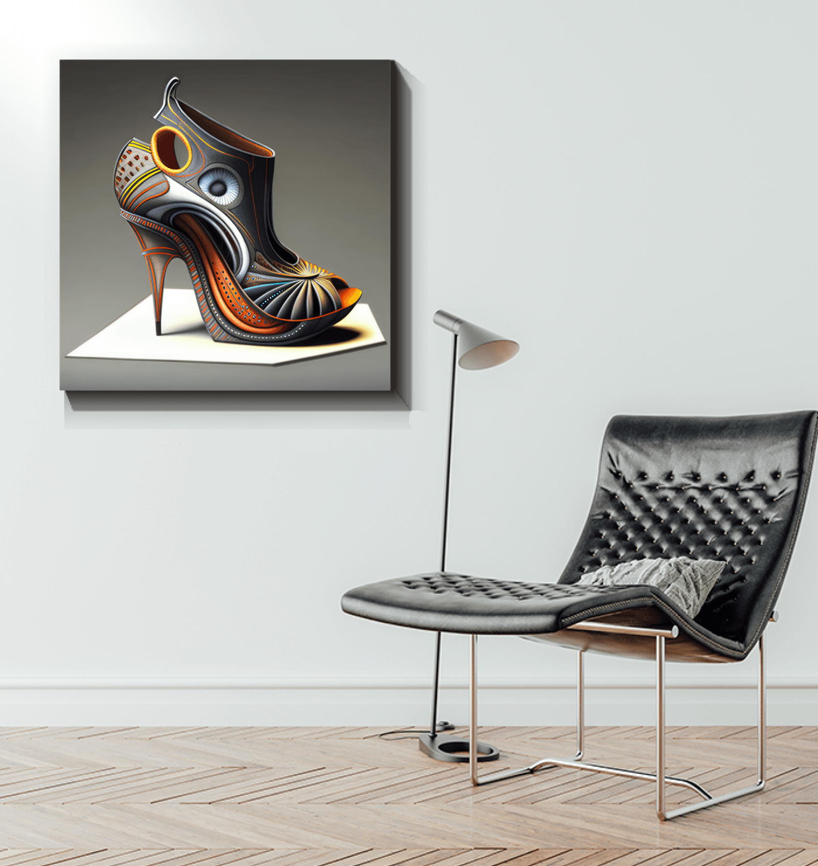 Beyond Trends - Futuristic Shoe Wrapped Canvas - Beyond T-shirts