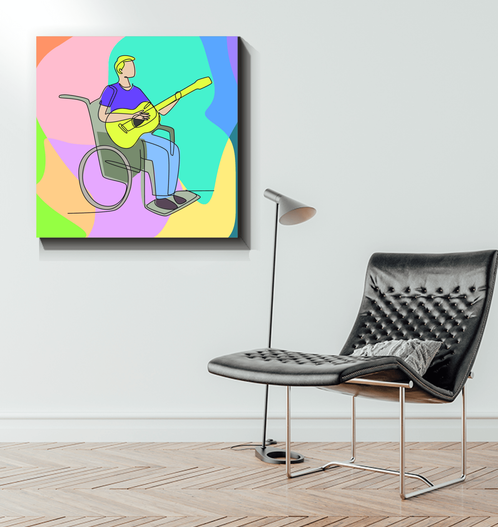 A Man Playing Guitar1.1 Wrapped Canvas - Beyond T-shirts