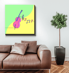 Violin Line Art 1 Wrapped Canvas - Beyond T-shirts