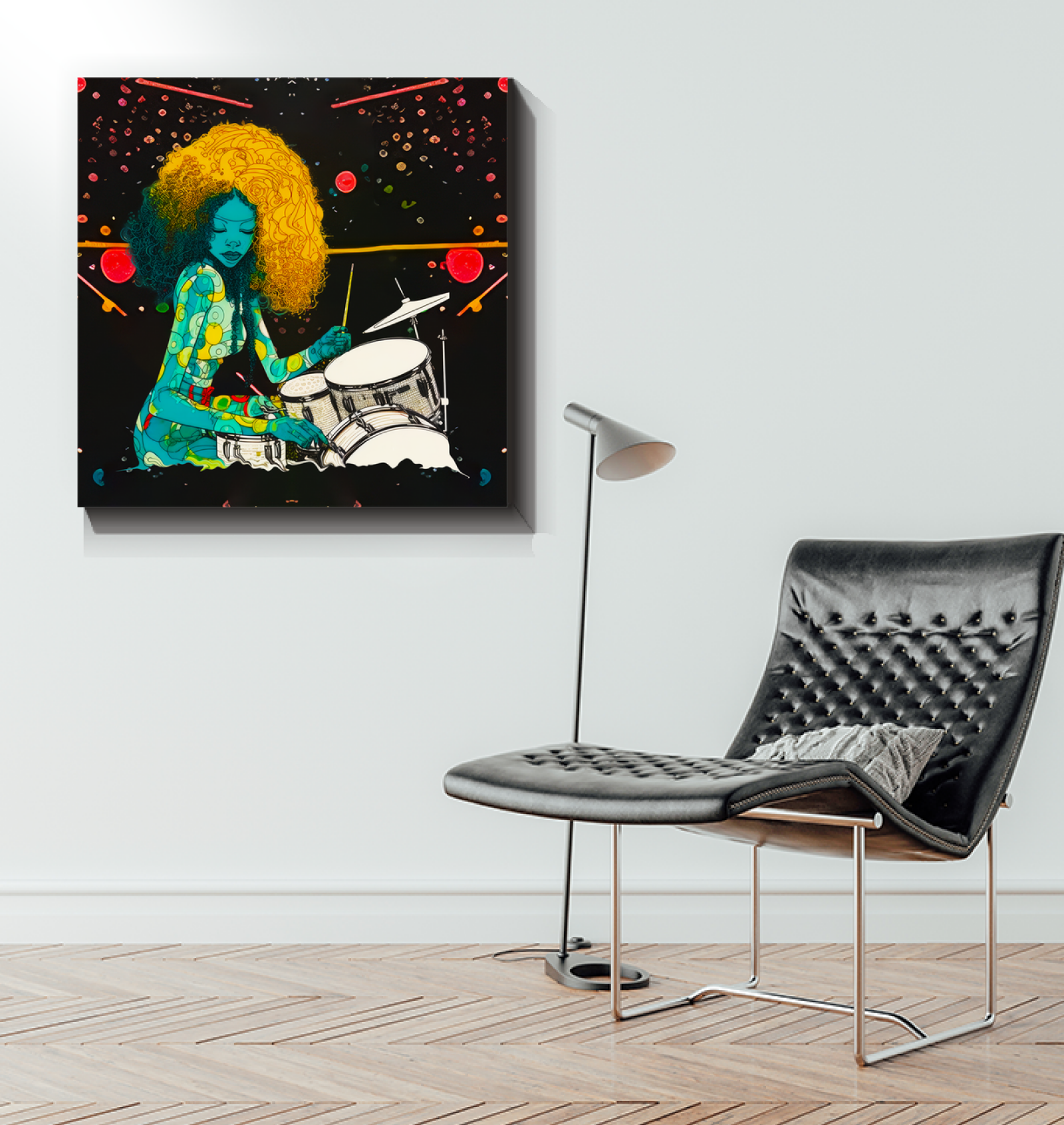 Colorful and rhythmic Melodic Symphony canvas art.