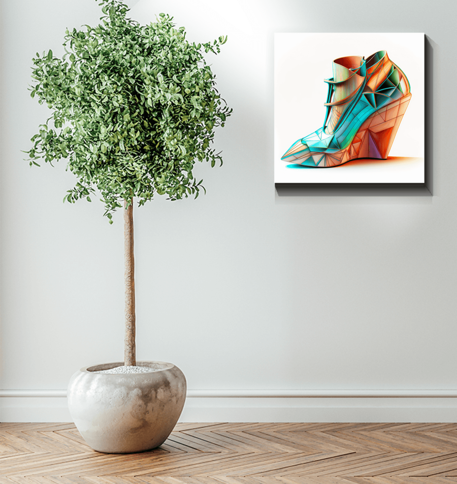 Artful Evolution - Futuristic Shoe Wrapped Canvas - Beyond T-shirts