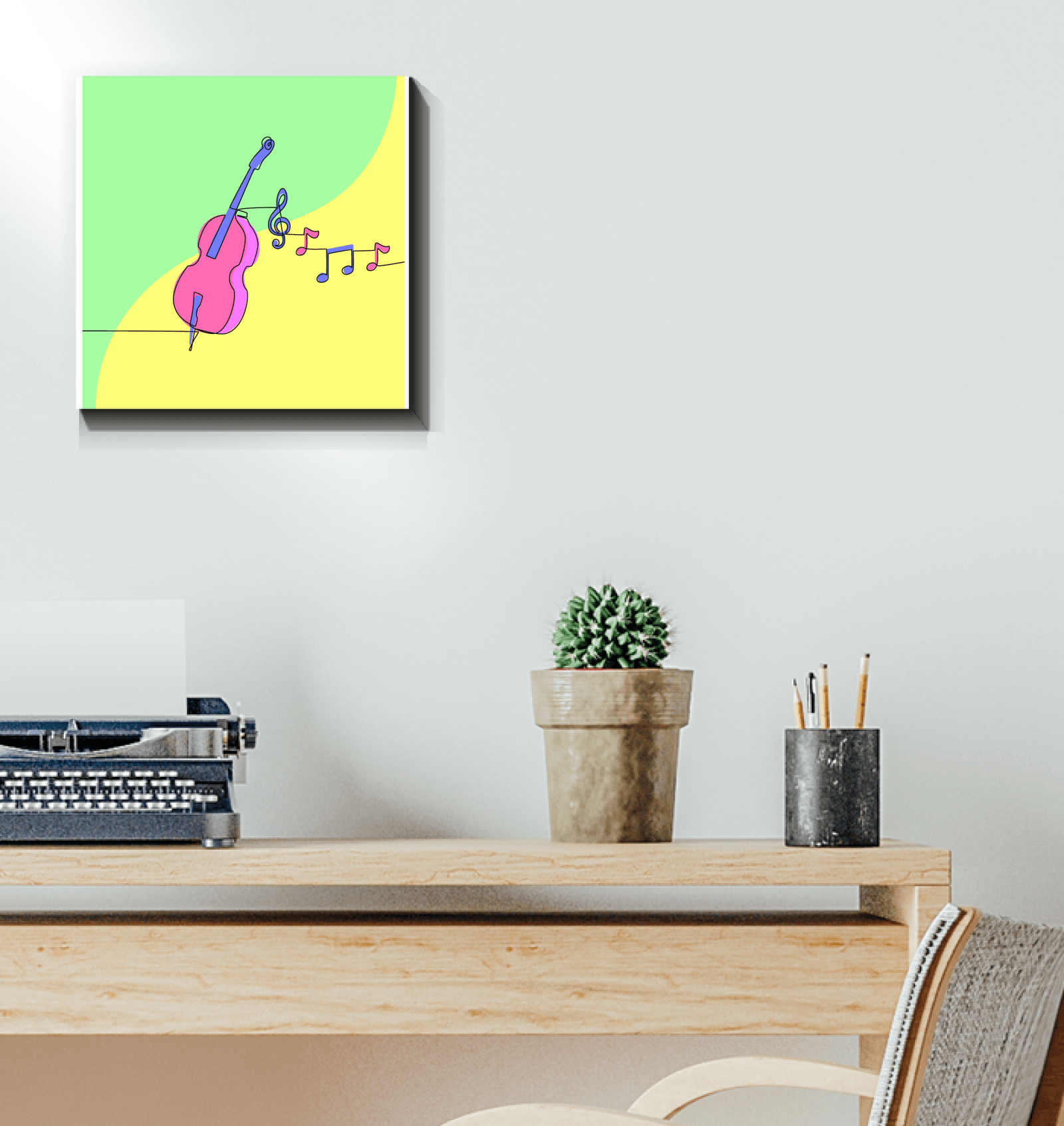 Violin Line Art 1 Wrapped Canvas - Beyond T-shirts