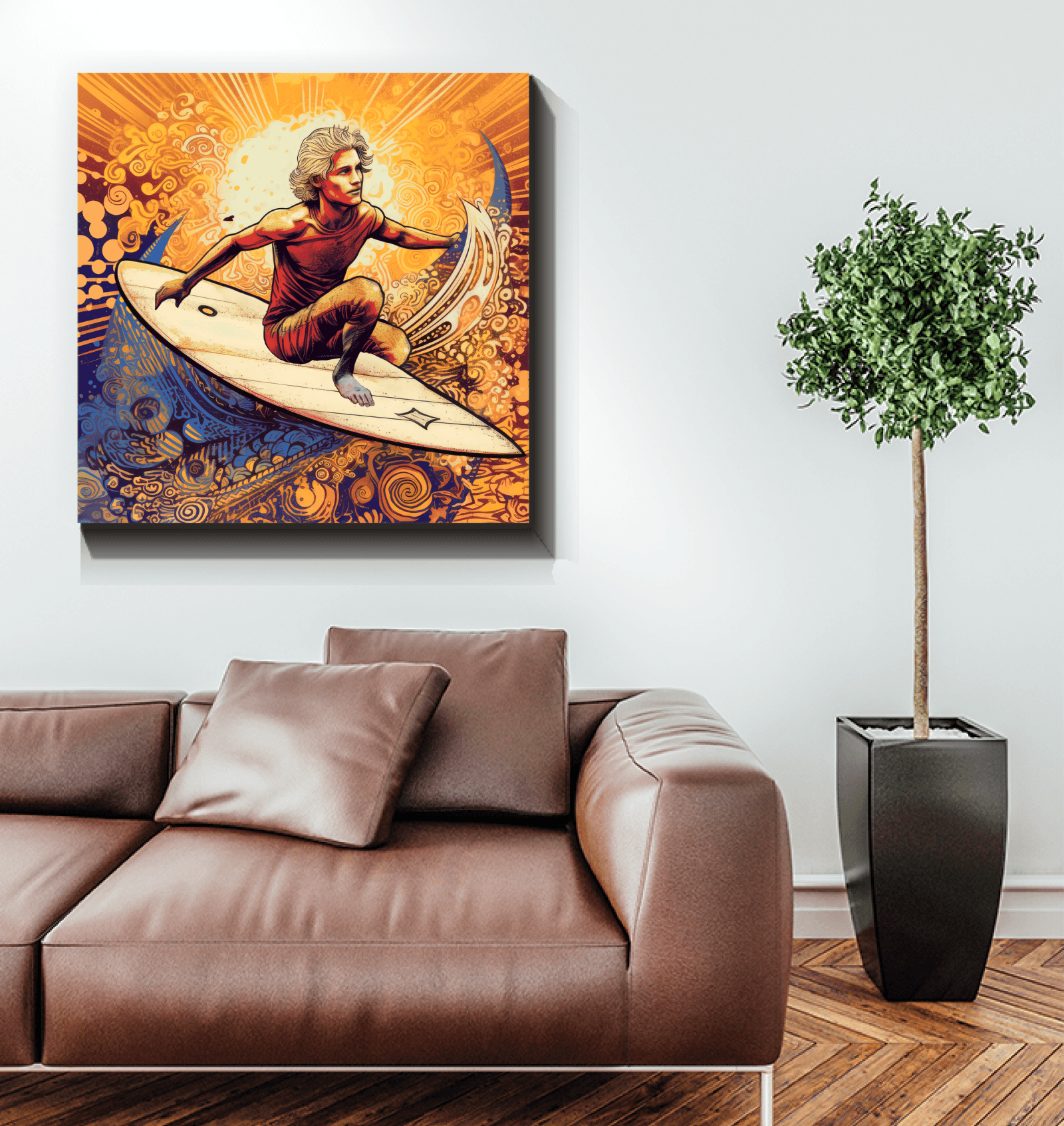 Surfing Horizon Wrapped Canvas - Beyond T-shirts