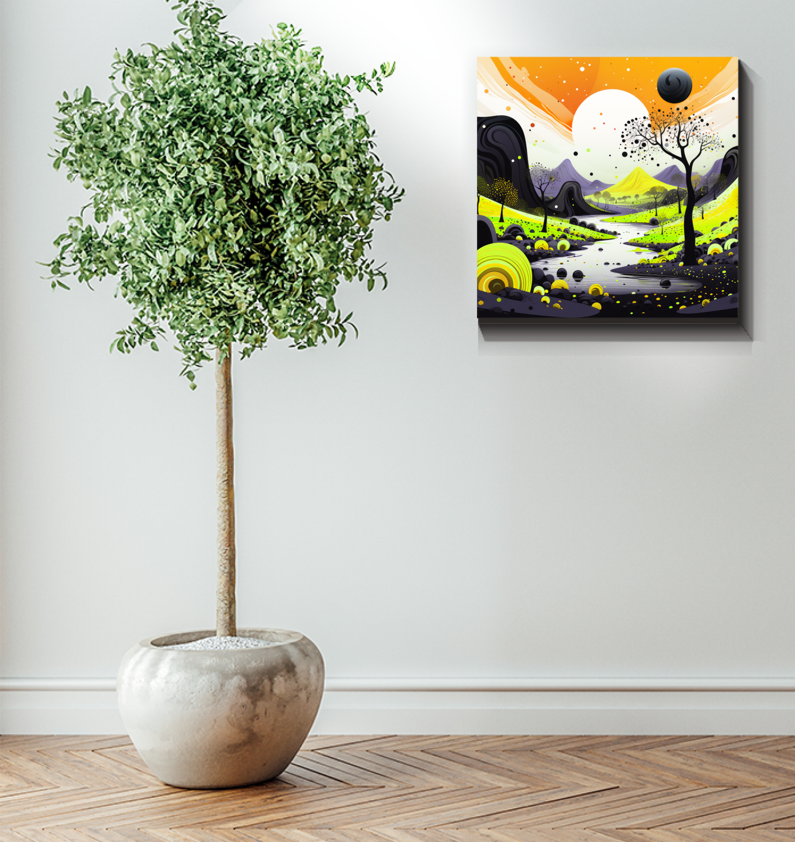 Whispering Willow Wonders Forest Landscape Canvas