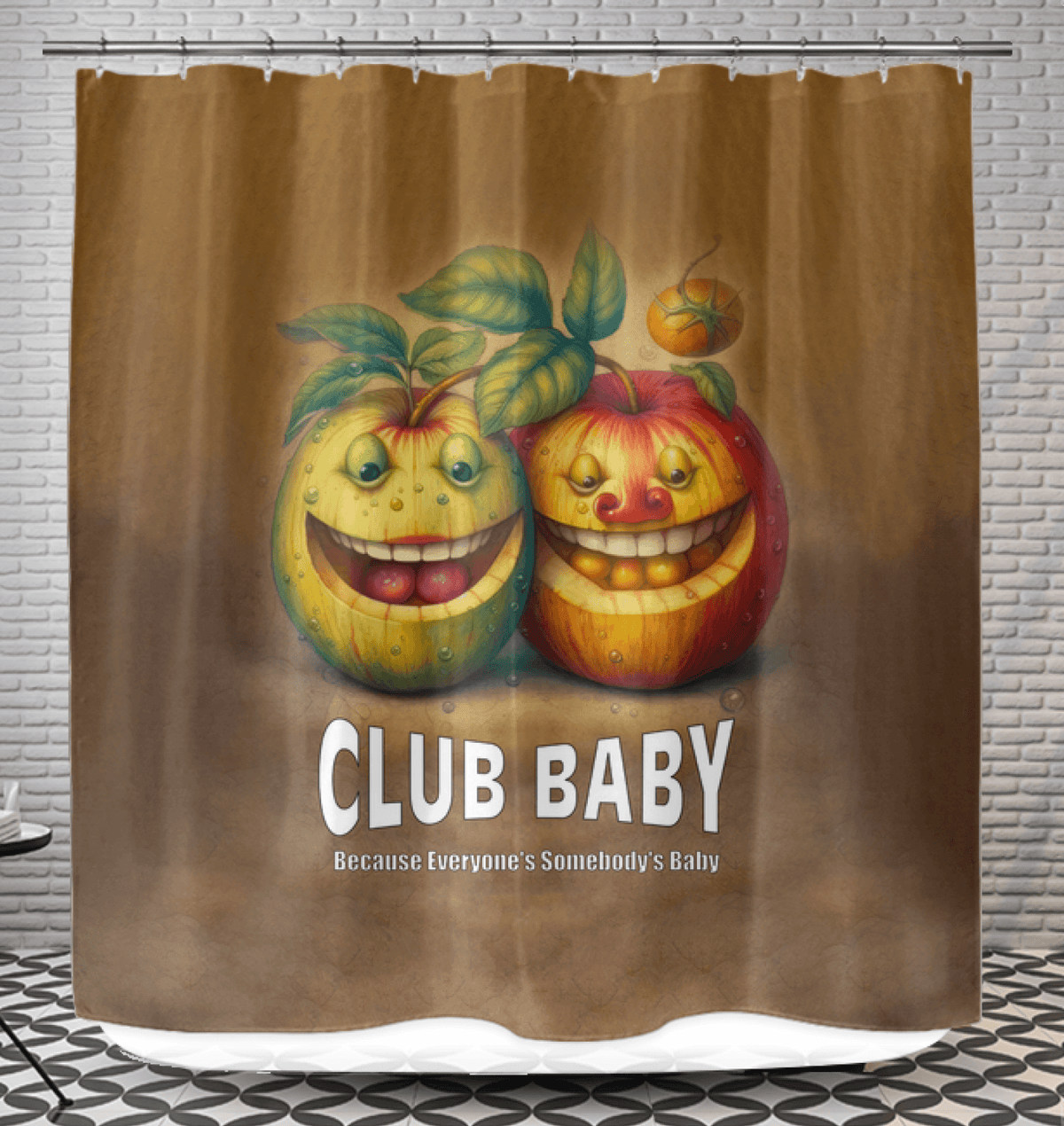 CB3-127 Shower Curtain hanging in a modern bathroom setting.
