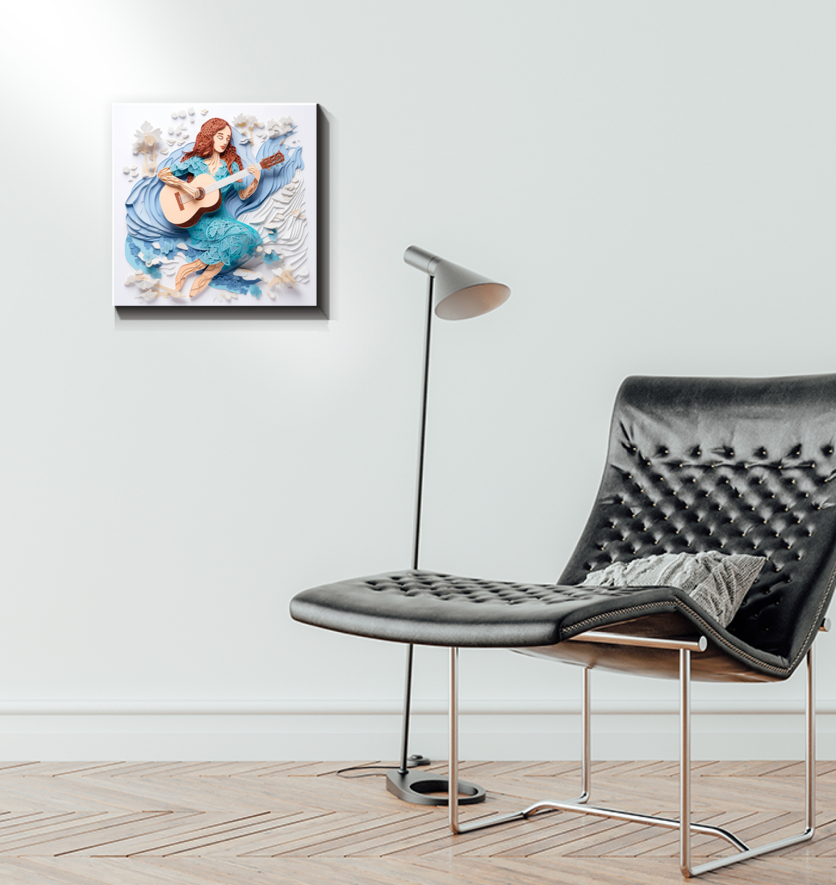 Contemporary Geometric Garden Paper Art Canvas Wall Decor