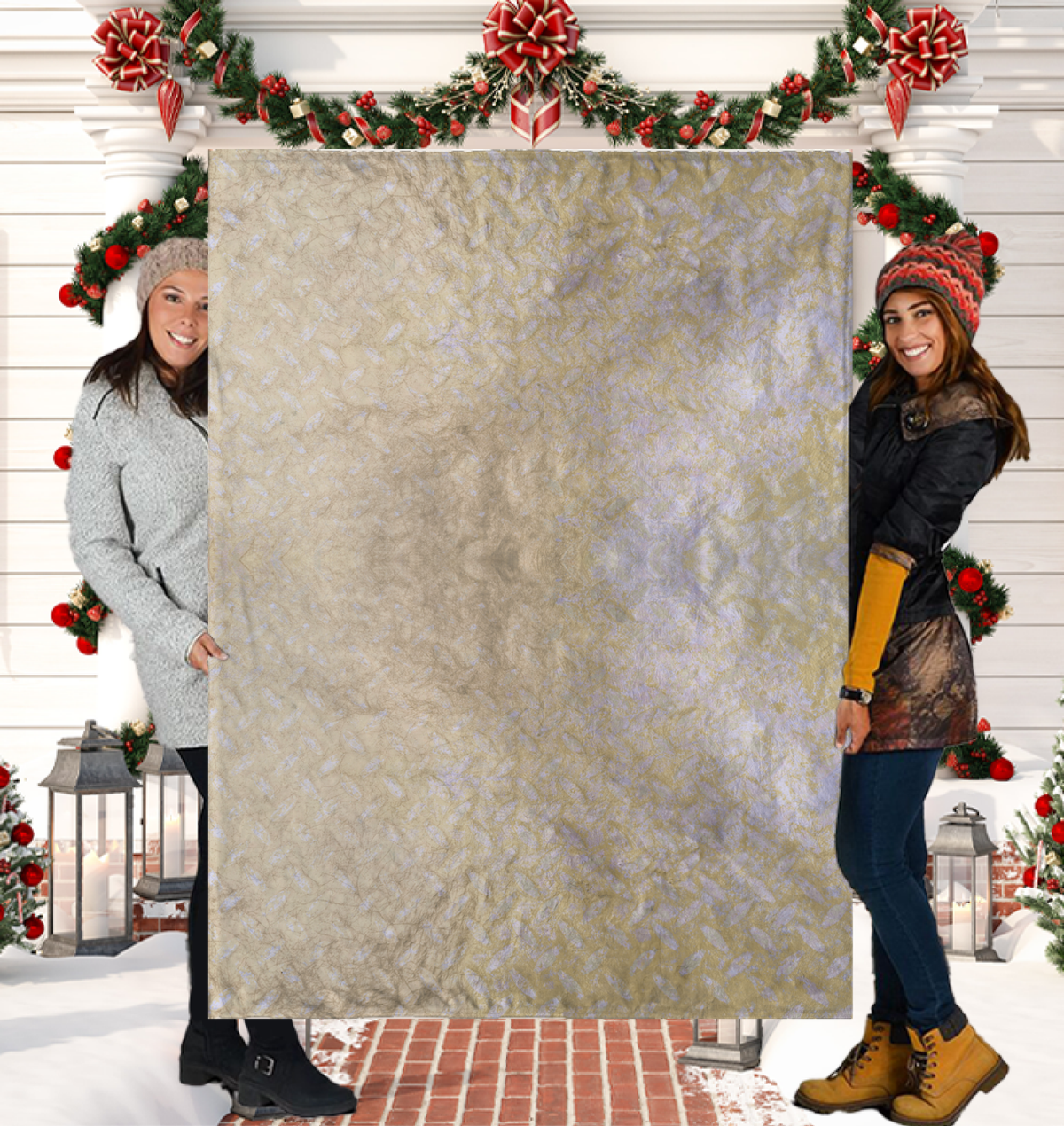 Sateen Stride Texture Sherpa Blanket